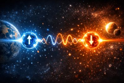 Dues partícules entrellaçades es comporten com una de sola: el que li passa a una afecta instantàniament l'altra, encara que estiguin separades per grans distàncies.