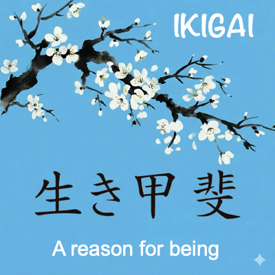 Pintura japonesa cirerer fons blau.