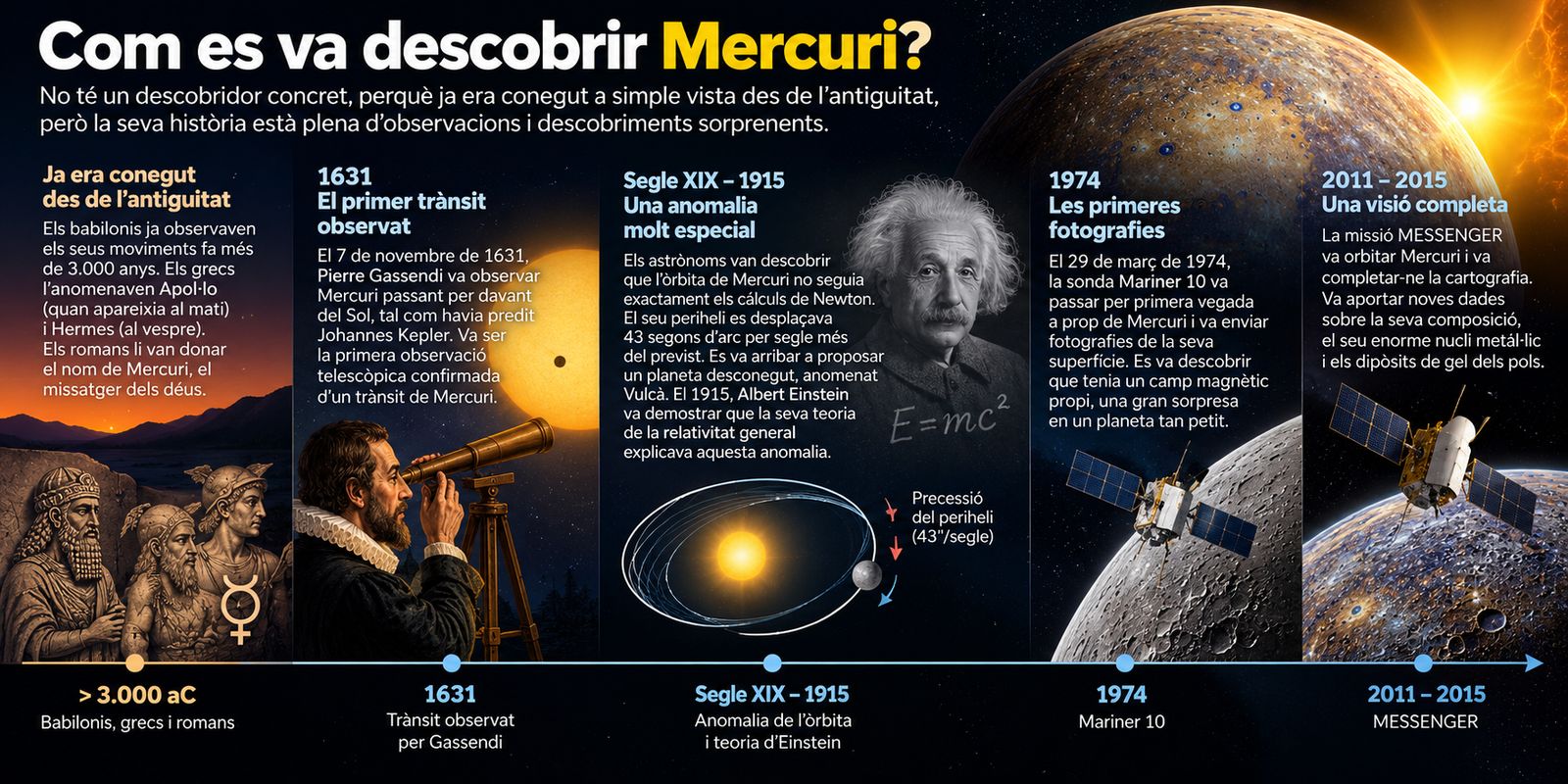 Infografia resum del procès del decobriment de Mercuri