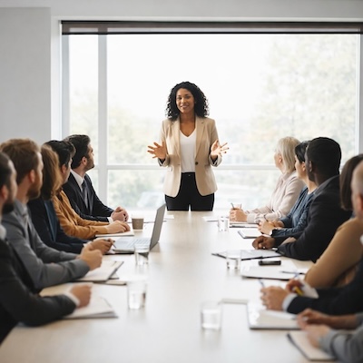 Lideratge exercit des de la visió i la influència en un entorn professional.